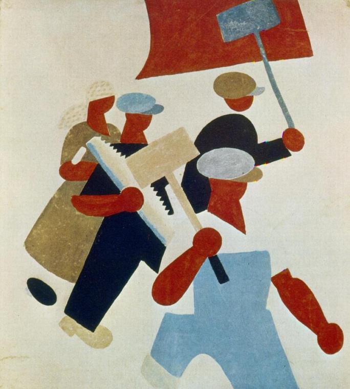 poster-depicting-marching-protestors-during-russian-revolution-photoscom